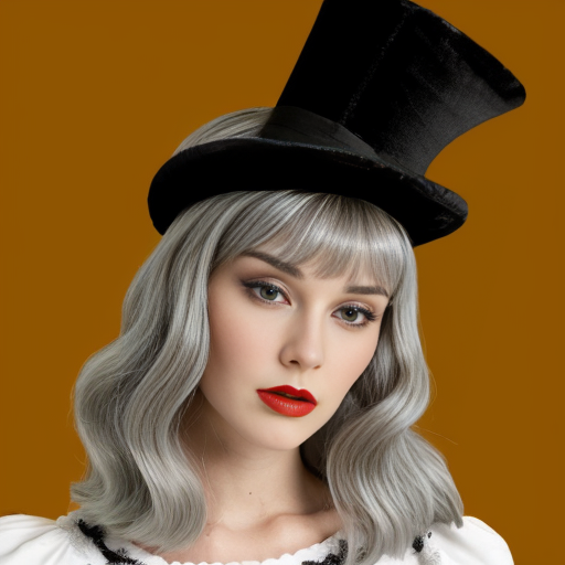Velvet top hat wiggy witches hat