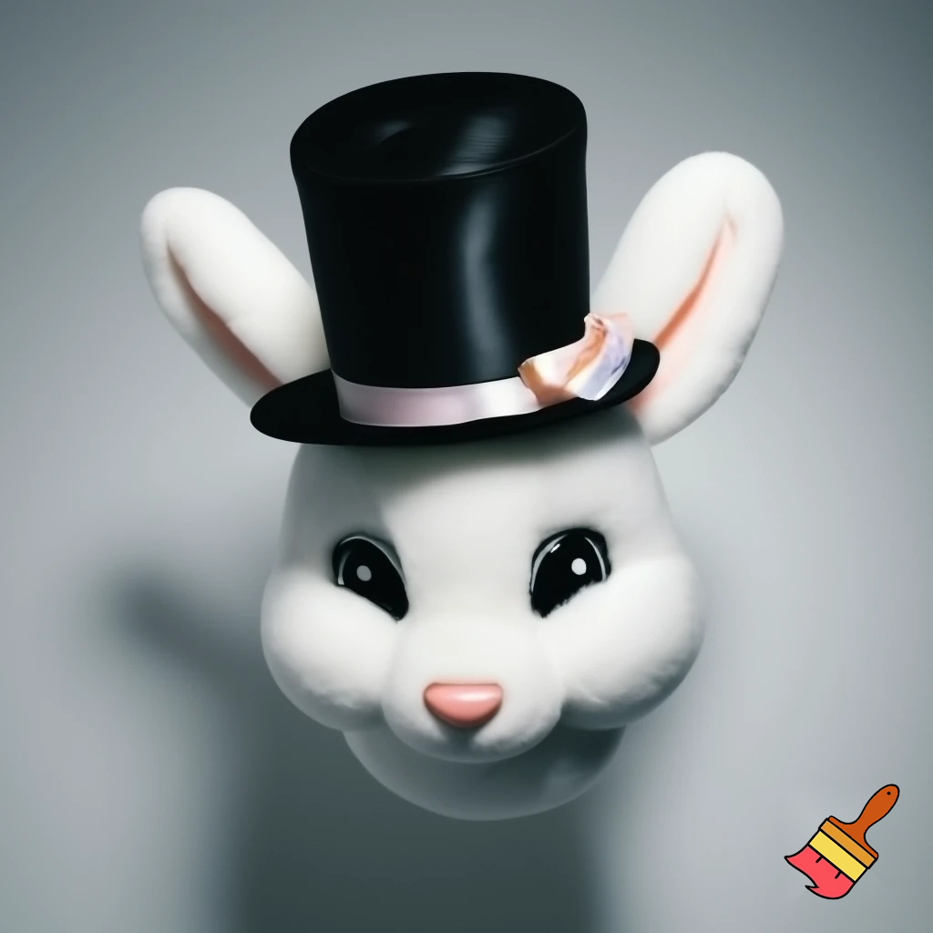 Easter bunny mascot costume top hat special and delicate