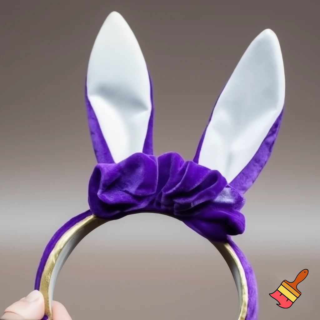 Easter top hat with headband, Easter bunny ears, purple and white velvet and fabric purple and white gold, gold and silver special delicate hat special delicate