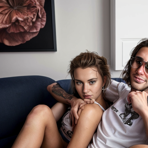 Goretzka and Vanessa at they chilling in the house 