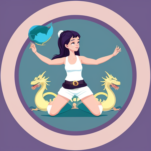Dragon Trainer
Concept: A cartoon-style logo featuring a friendly human dragon trainer mentoring two baby dragons.

Composition & Shape
Format: Circular or rounded-rectangle composition with a transparent background.

Layout: The human trainer is central, kneeling or standing with arms extended in a teaching gesture. The two baby dragons are positioned on either side, facing the trainer with attentive postures.

Human Trainer
Style: Cartoon-style, clean silhouette with minimal detailing.

Appearance: Friendly and confident, wearing a simple tunic, boots, and a belt. Hair can be short and tousled or tied back.

Posture: Engaged and nurturing—arms extended toward the dragons, possibly holding a scroll or staff.

Baby Dragons
Pearlescent White Dragon:

Color: Crisp white base with shimmering iridescent highlights (violet, teal, gold).

Style: Sleek and elegant with smooth curves and expressive eyes.

Metallic Blue Dragon:

Color: Deep metallic blue with silver accents and a glossy finish.

Style: Slightly more angular or energetic posture to contrast the white dragon.

Style & Branding
Aesthetic: Vector-style minimalism. Clean lines, smooth curves, and subtle gradients.

Detailing: No clutter—focus on silhouettes and posture.

Vibe: Whimsical, aspirational, and nurturing. Communicates “Growth through Guidance.”