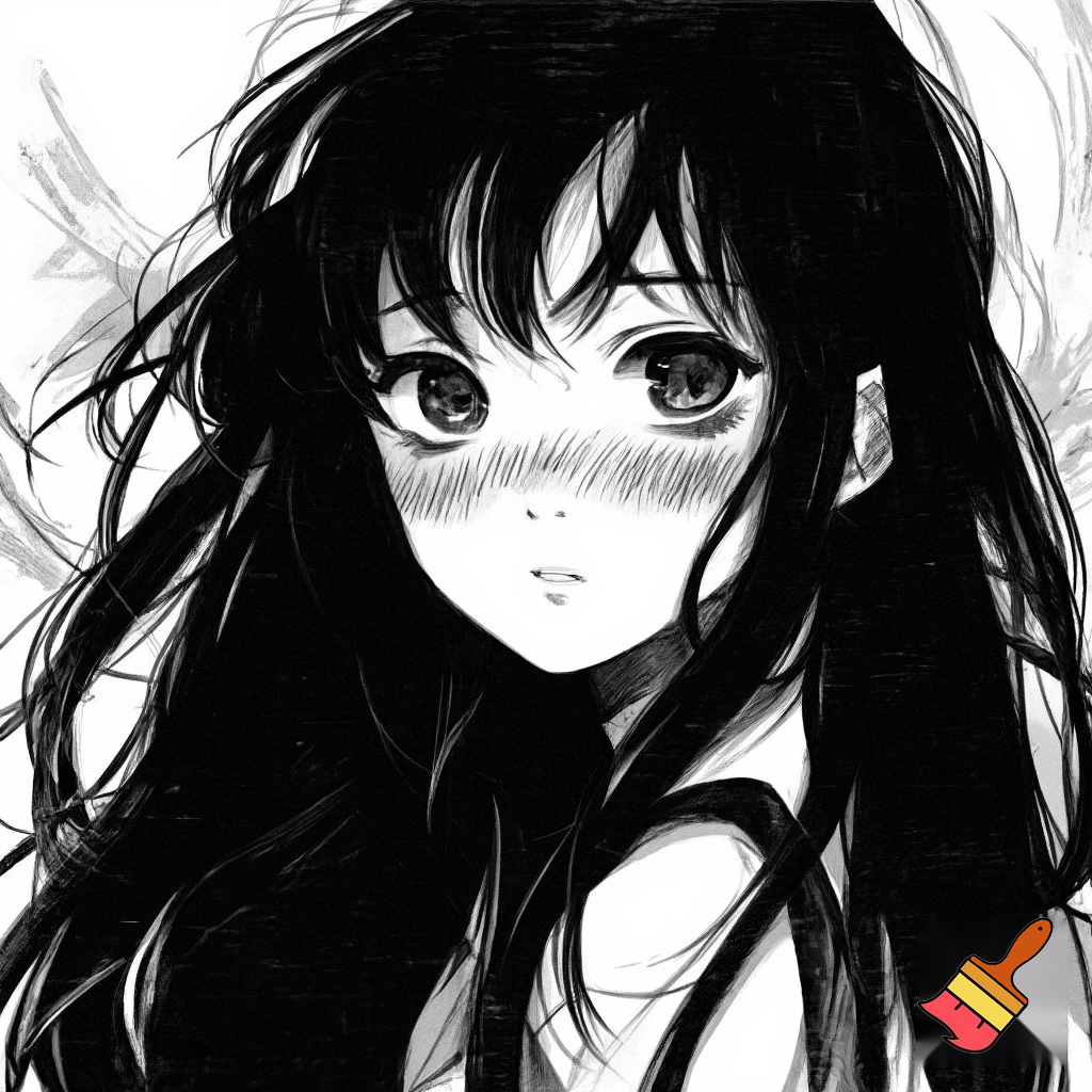 fait la en noir et blanc et plus style manga c une fille cheuveux long et tres 
ebourife  style dessin


