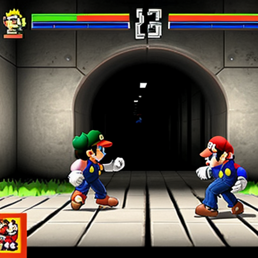 Mario combat with goku in the sewers
