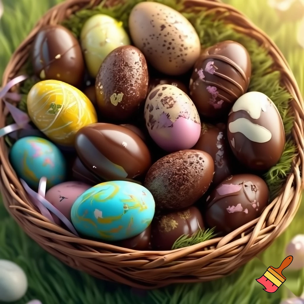 Easter egg basket chocolate Easter egg basket