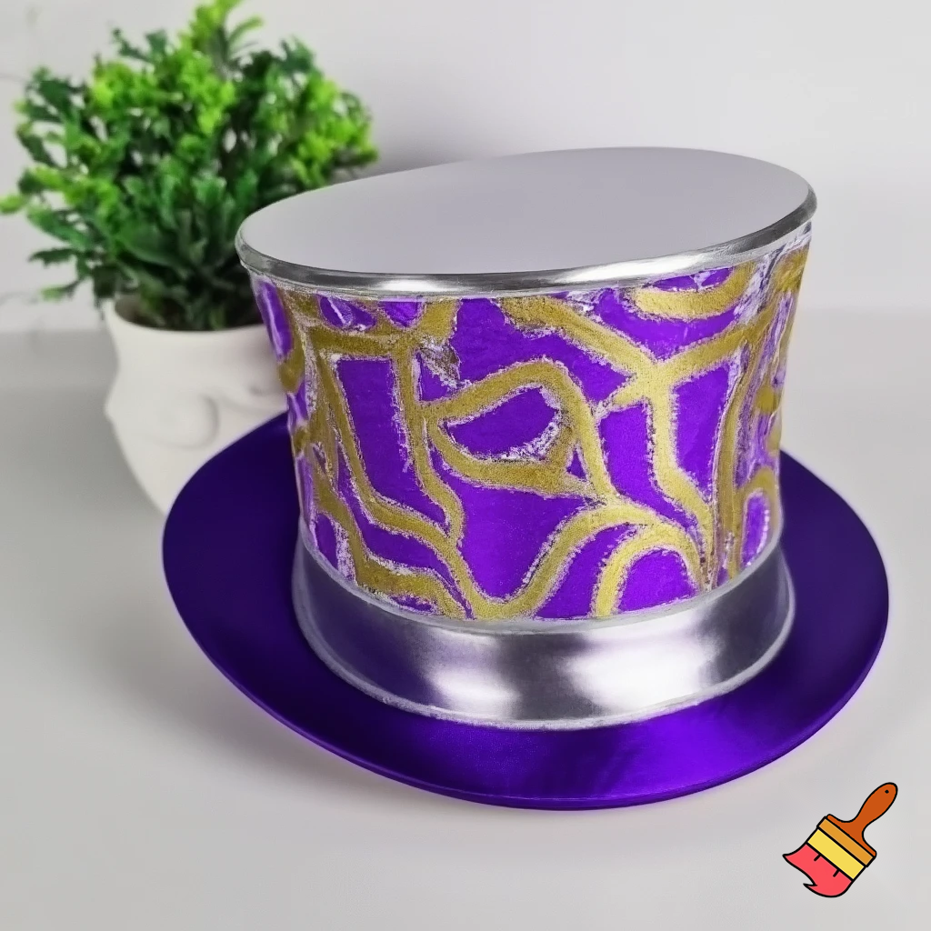 Easter bunny top hat headband, purple and white gold and silver top hat black purple dark purple special hat in delicate purple white, purple and white gold golden silver patterns Easter top hat