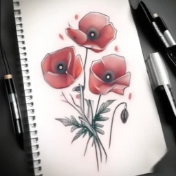 august birth flower tattoo