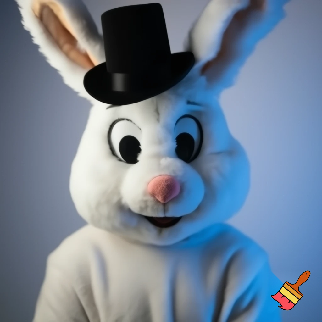 Easter bunny mascot costume top hat