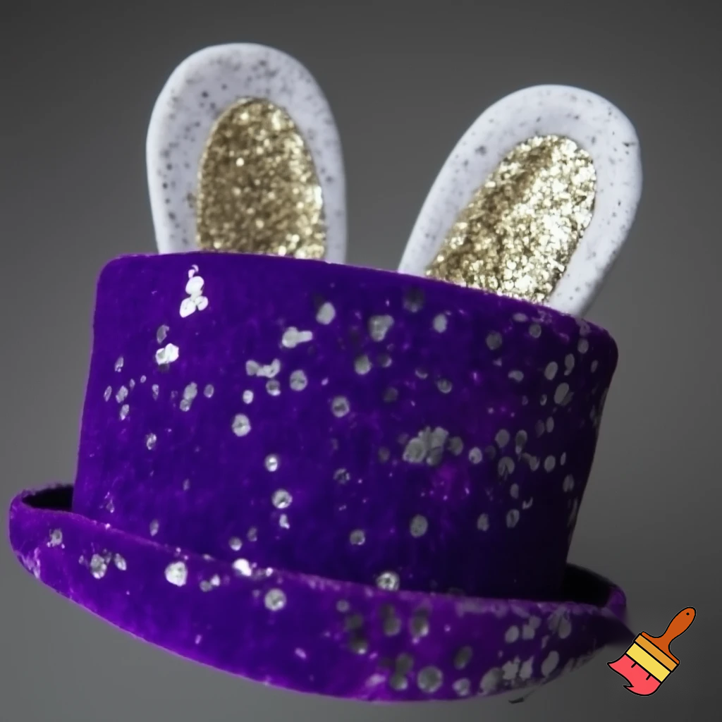 Special top hat headband Easter headband with rabbit, ears, purple and white purple and white with glitter velvet golden purple and white with glitter silver