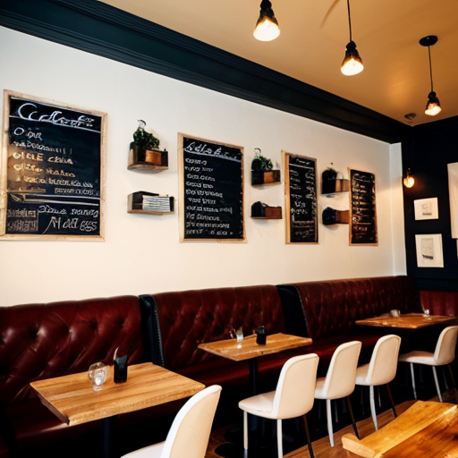 The wall of a café or restaurant 