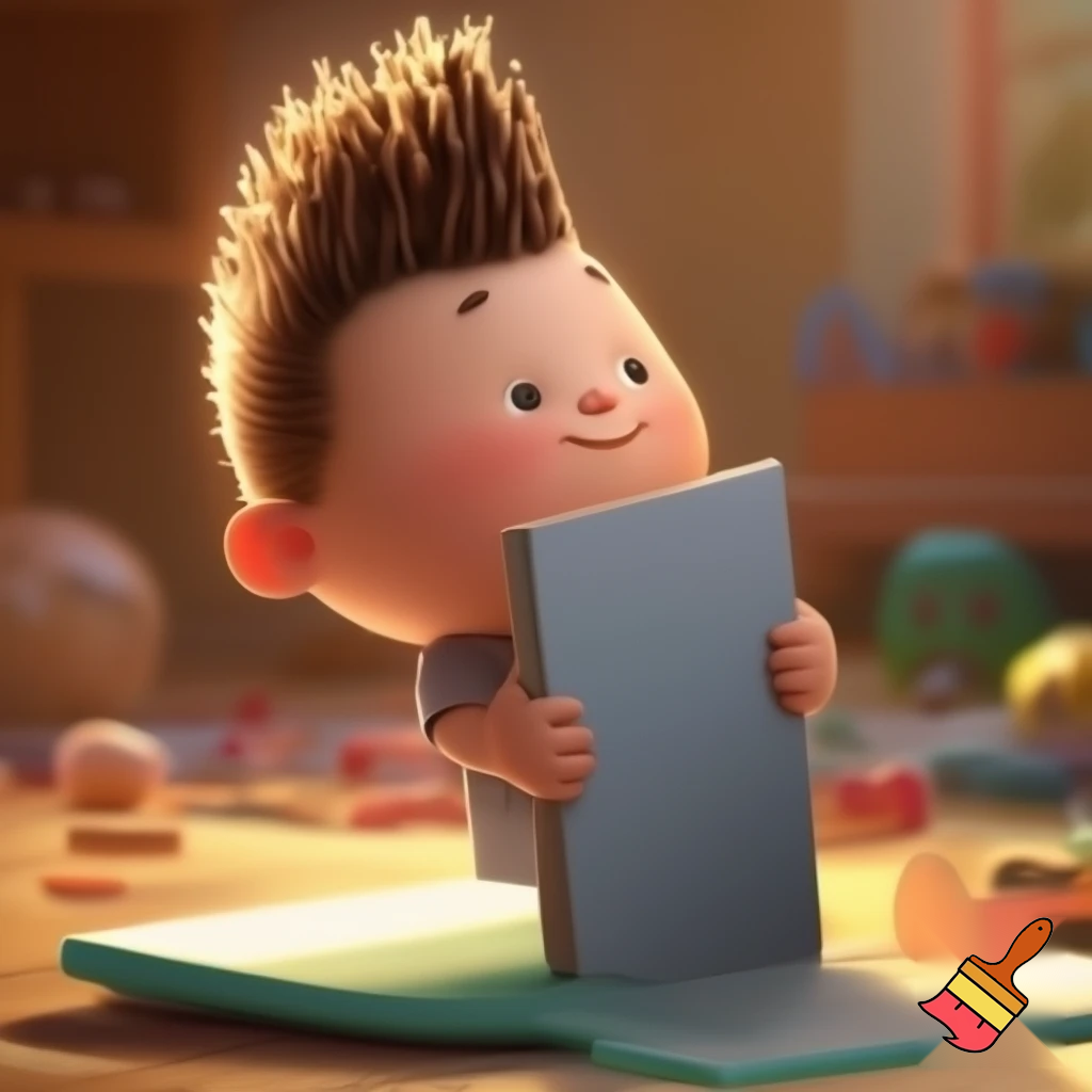 Chubby boy with toilet brush haircut 