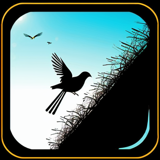 Silhouette ouvrant un écran comme une fenêtre sur un paysage lumineux. Icône symbolique de liberté ou d’émancipation (oiseau, lumière, chemin ouvert).