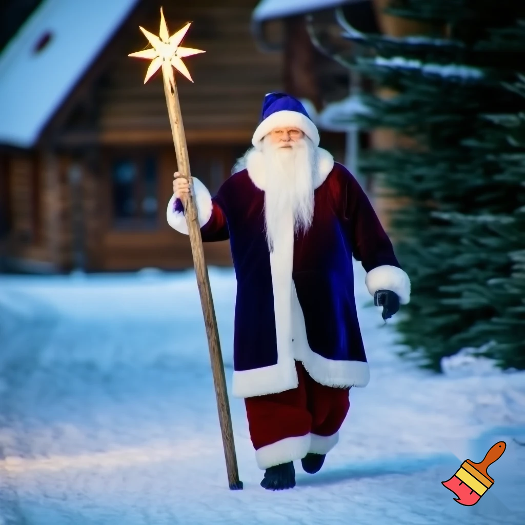 Santa Claus Russia, Santa Claus walking stick with a star