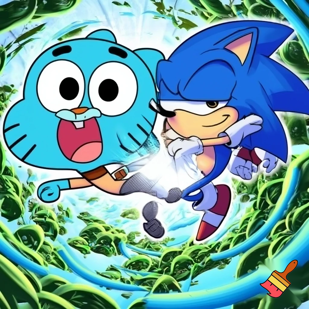 Gumball Watterson meets sonic