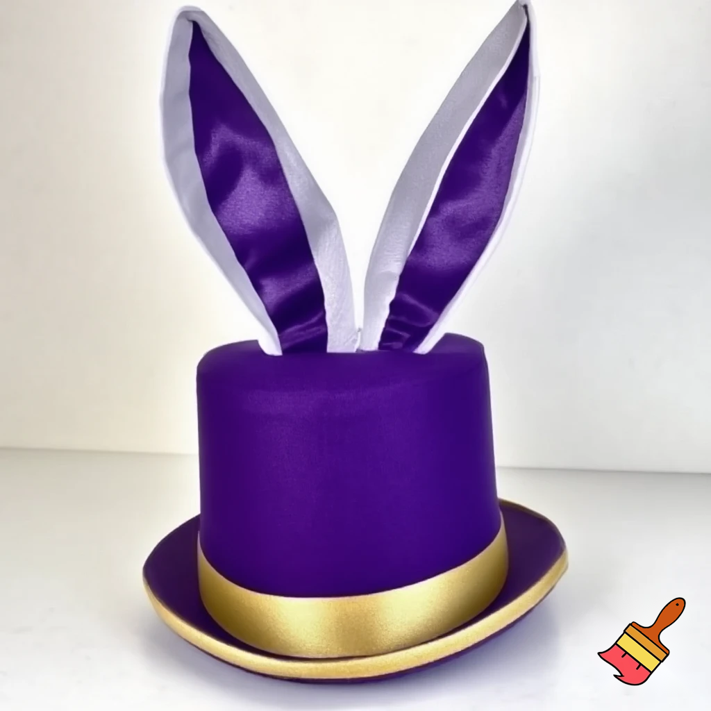 Purple and white top hat Easter bunny headband top hat purple and gold