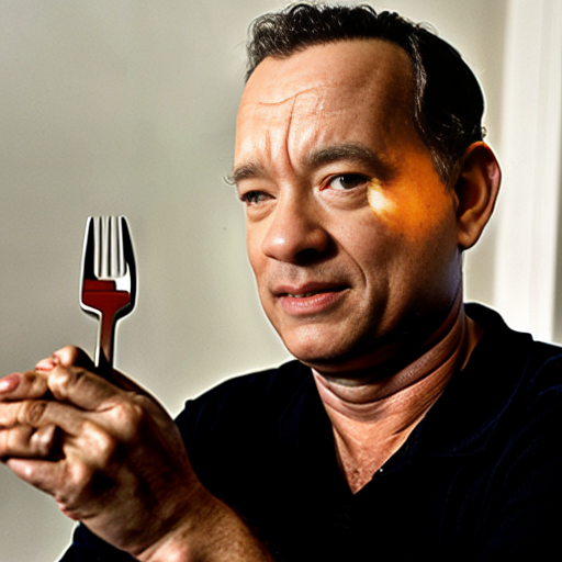 tom hanks with a fork
