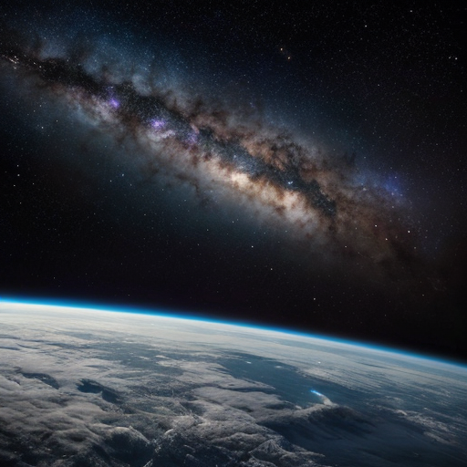 realistic space with stars and nebula 