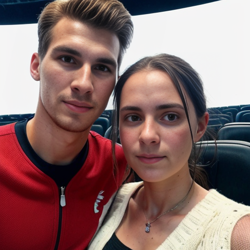 Goretzka and Vanessa at the movie 