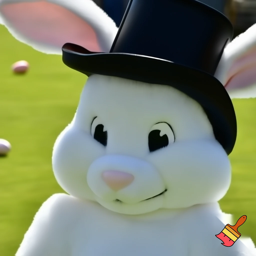 Easter bunny mascot costume top hat mascot costume