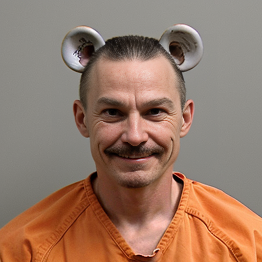evil rat, mugshot smirking , super strong criminal