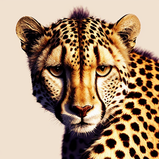 make this art unique with features  and change background and make cheetah print on the cheeks 