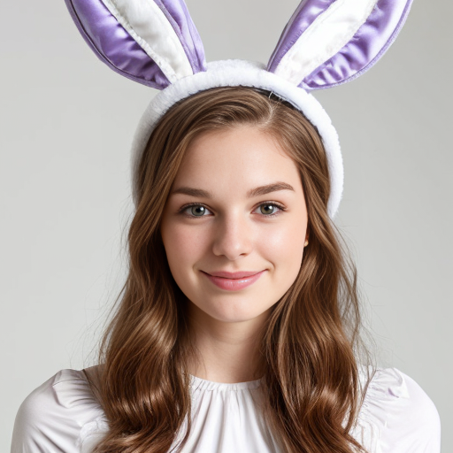Easter bunny top hat headband, white and purple and gold