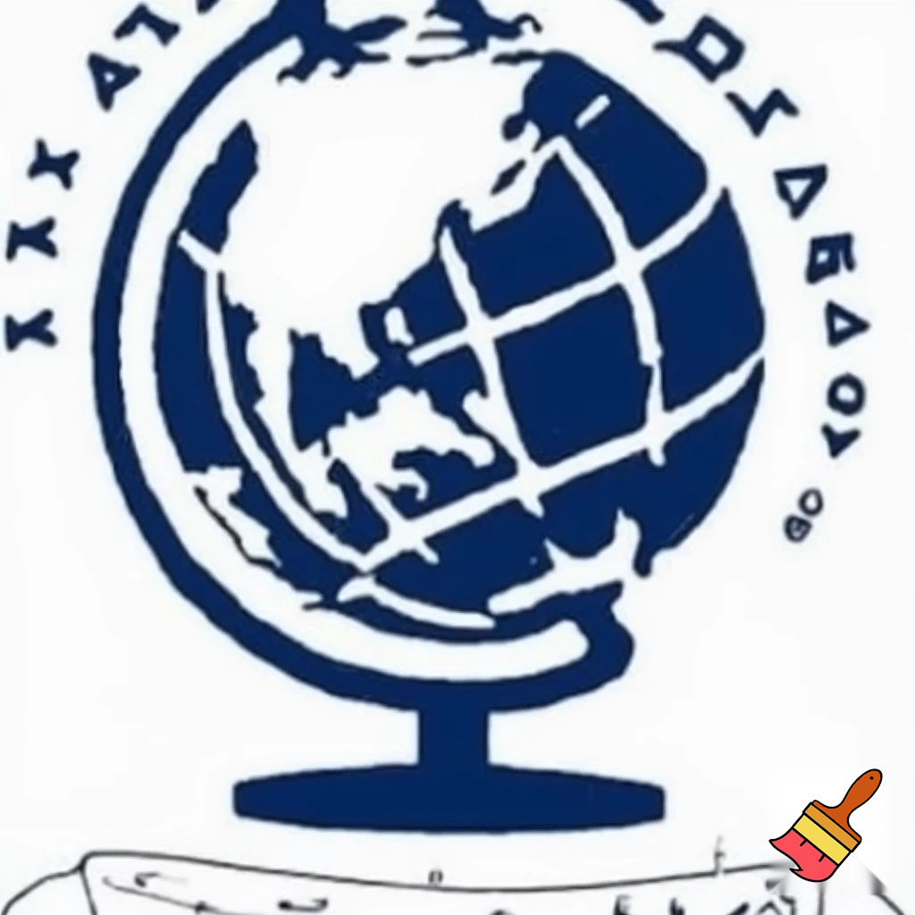 can you create a logo taht is dark navy blue and it showtype an compas in a globus form, that a compas is insted a globus, old globe with stand and looks like this but with compas  