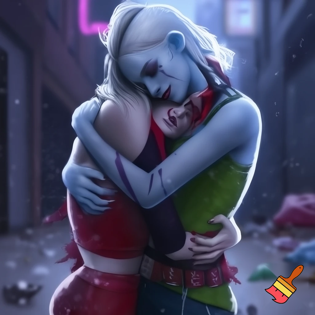 Killer frost hugging and calming down Harley Quinn 