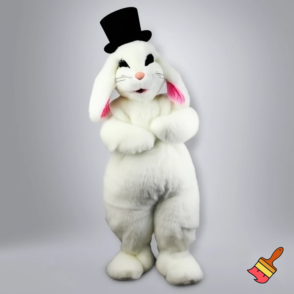 Easter bunny mascot costume top hat mascot costume