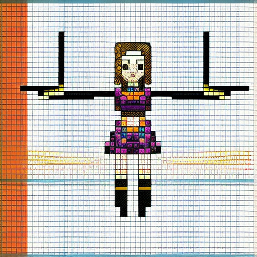 Sprite sheet, female, flying, sideway view, art pixel, 8-bit