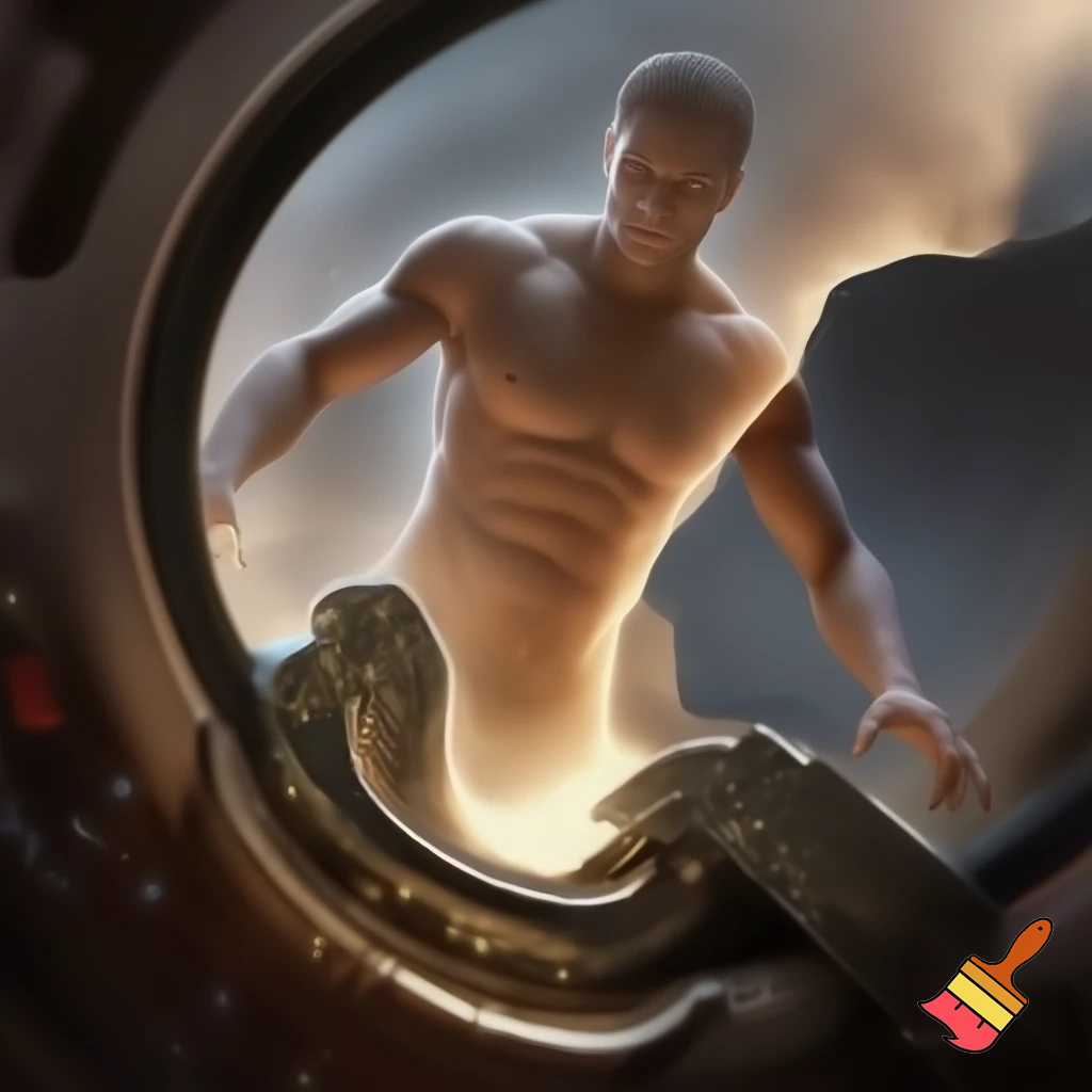 Sterile sci-fi awakening scene — a single pod(with advanced alien mechanism) opens, warm vapor spilling out, shard of sterile light tracing curved glass, a well built muscular male humanoid stepping out: naked but composed, blank expression, clean metallic interior with glowing diagnostic glyphs underfoot, cinematic close-up, photo-realistic + painterly blend.

Settings / Steps:

Aspect ratio 4:5 (portrait) for character focus.

Camera: slightly low, 3/4 view to show pod interior and diagnostics.

Emphasize skin texture + subtle mechanical seams.

Add small depth-of-field to isolate subject.


Negative prompt: mutated hands, extra limbs, bad anatomy, cartoonish, watermark, extra fingers

Variations: silhouette profile, half-lit face, higher contrast for a dramatic poster.