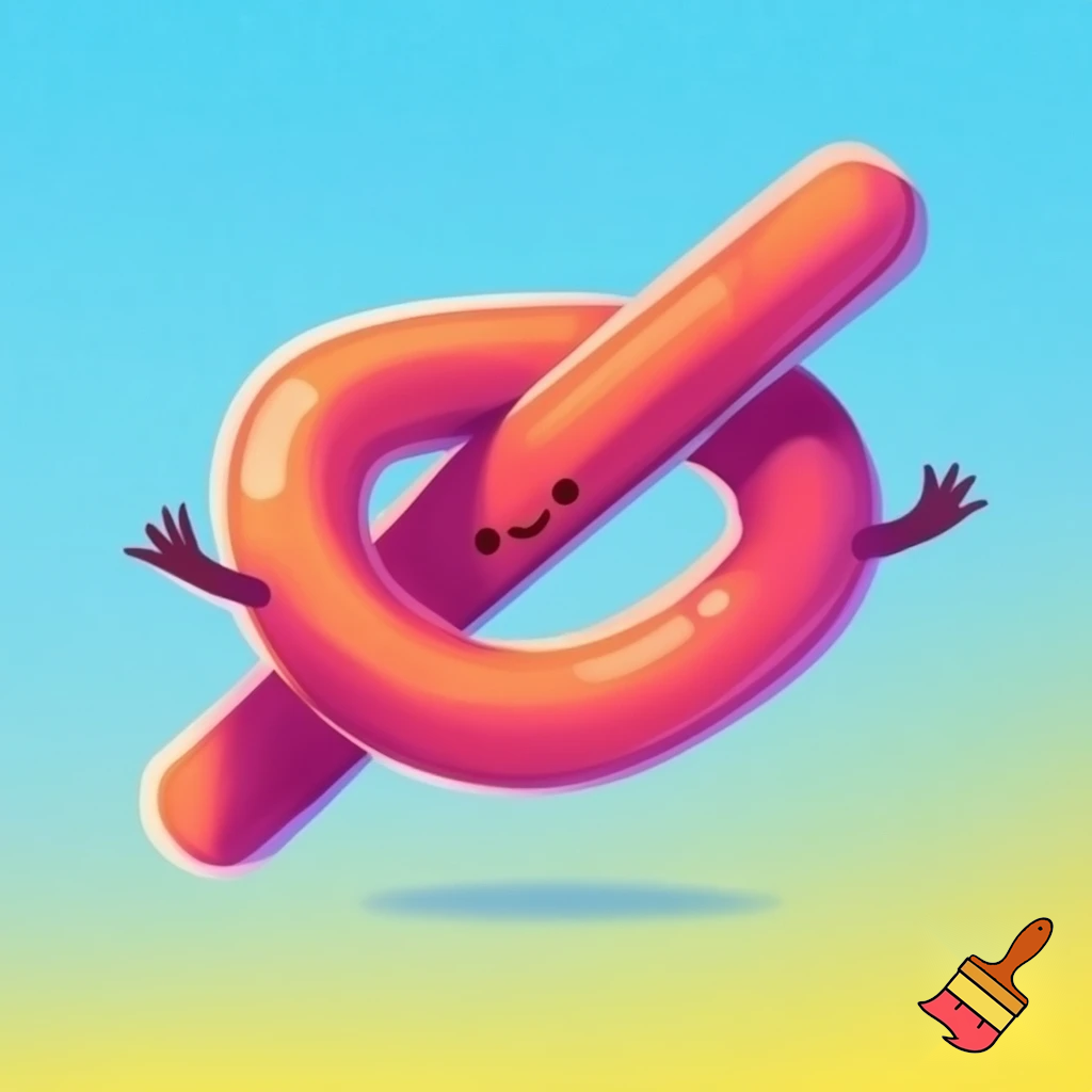 icon of figure 8 knot in cartoon style