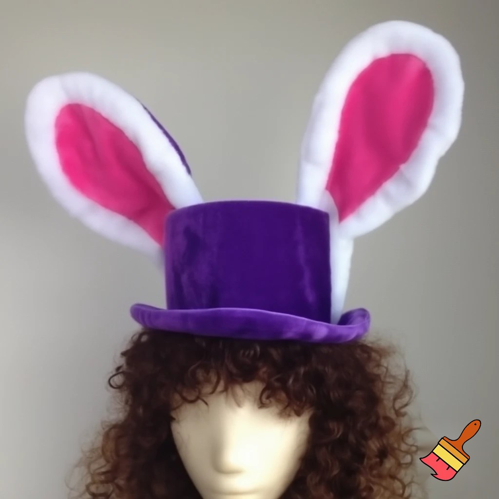 Easter bunny headband, top hat, Easter hat headband, top hat, purple and white, purple and white velvet top hat