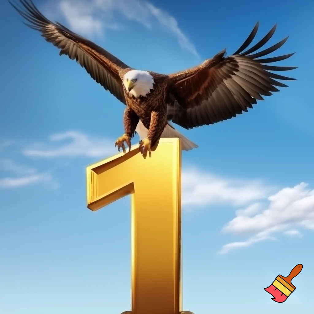 Eagle landing on number one
