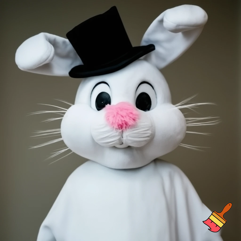 Easter bunny mascot costume top hat mascot costume magic whiskers