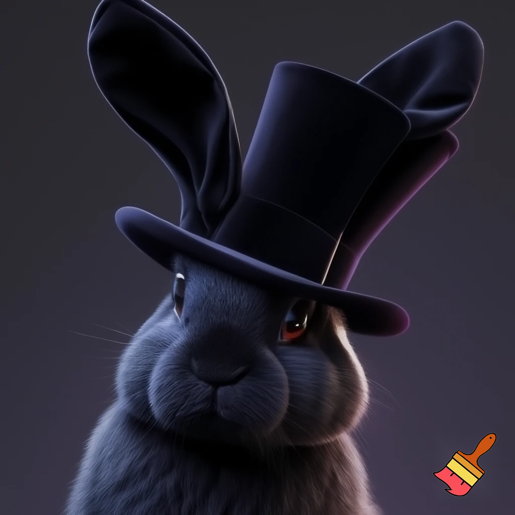 A magic hat velvet black black velvet and fabric Easter bunny ears