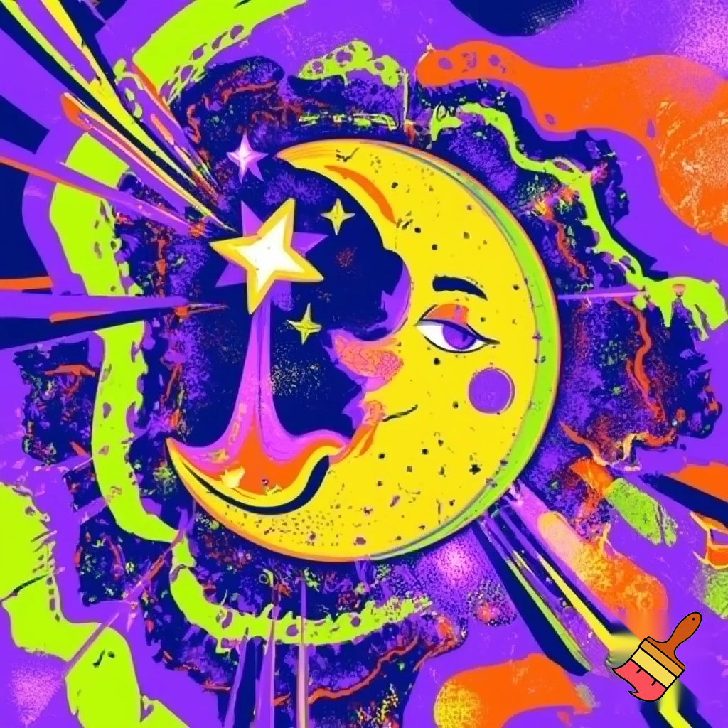 Star and the moon funky style