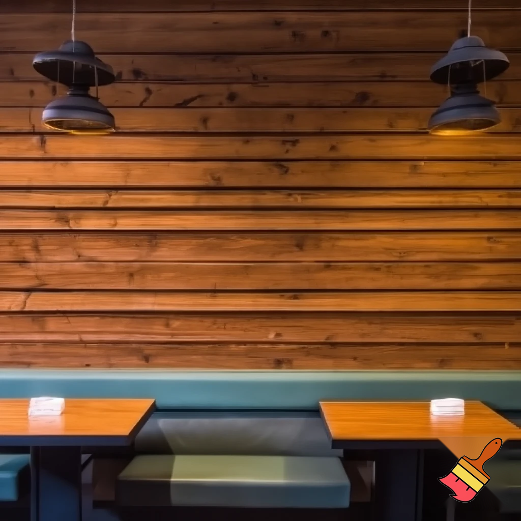 The wall of a café or restaurant 