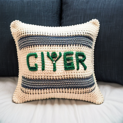 “Turn this image into a hyper-realistic tapestry crochet pillow front panel. Keep the exact Stranger Things layout: three rows of bold black painted alphabet letters with Christmas lights above each row. Recreate the entire design using tight crochet stitches, visible yarn loops, pixel-like stitch blocks, and clean square edges. Make the colors of the lights match the original — red, blue, yellow, white, and green — but rendered as crocheted yarn. Add realistic fiber texture, slight stitch shadowing, and the look of a hand-made crochet square ready to be assembled into a pillow.”