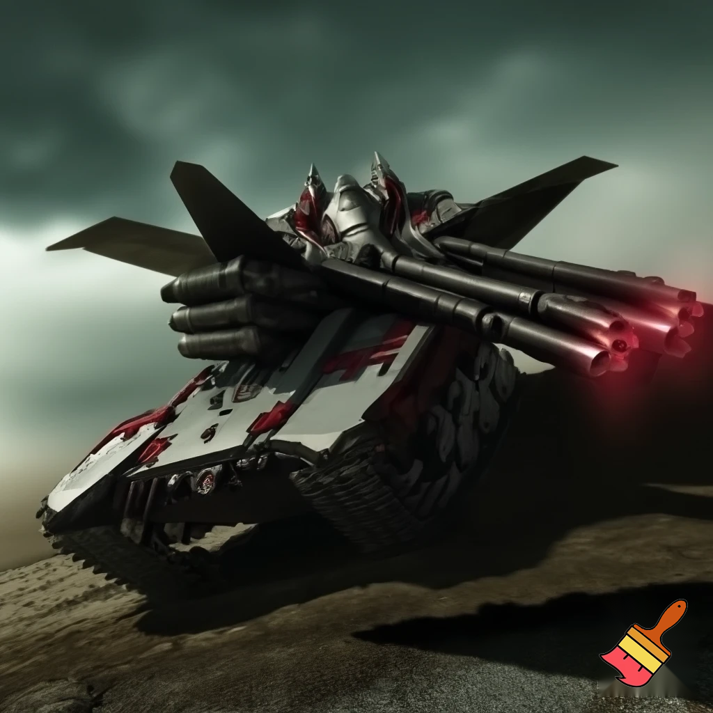 A Decepticon, made from a mix of a F-22 raptor and a mobile artillery tank