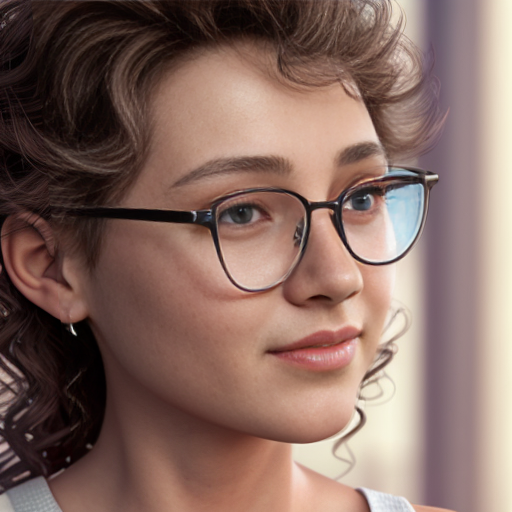 Cute adorable niña Chilindrina y con enfermera glasses con hair lazo curly con verano casual formal elegante sensual sexy con close up whispering touching ear each other secrets con paséo con ciudad 6