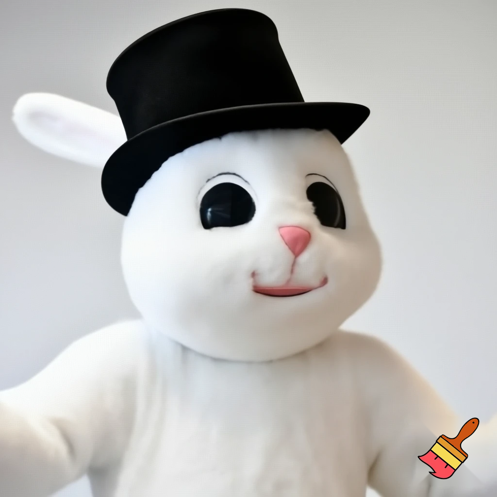 Easter bunny mascot costume top hat