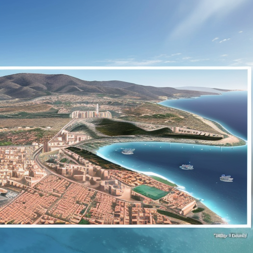 An official image of the Turkish Republic of Northern Cyprus in 2030 with forecast (not official), and surely with buildings in North nicosia