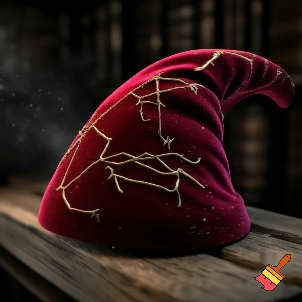 A wizard Santa Claus hat read✨✨🎄💫 velvet a wizard hat