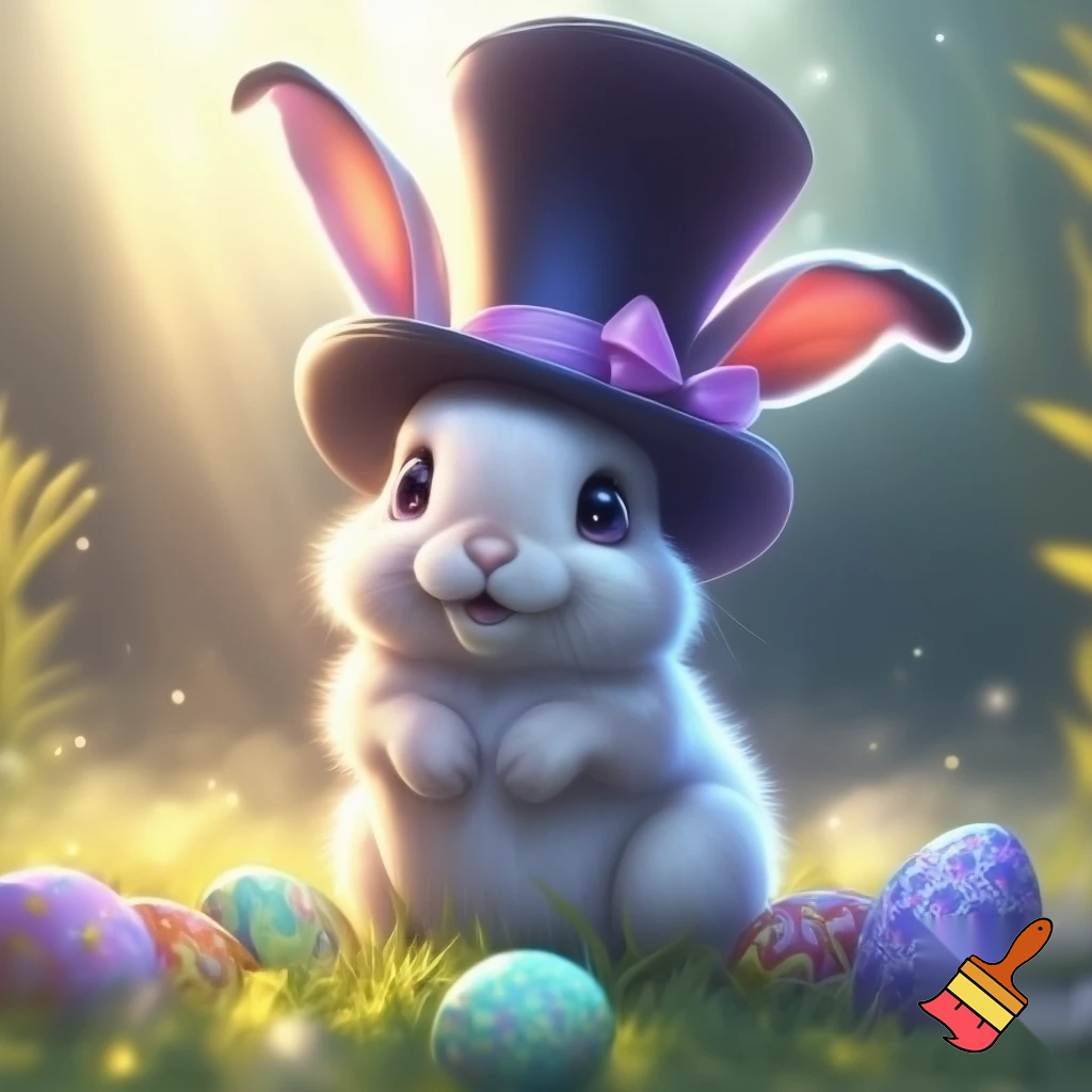 Easter bunny mascot costume top hat