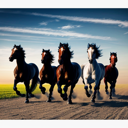 生成一副八马飞奔图