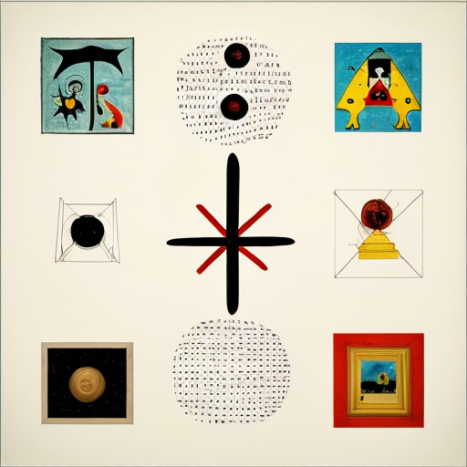 Fill a Circle with Miro and Max Ernst type elements 