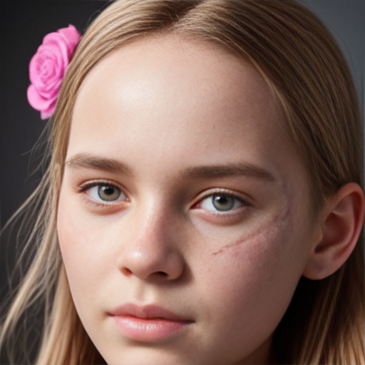 Chica con pesones rosados
