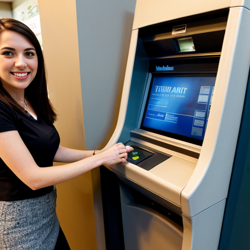 a bank teller and an atm 