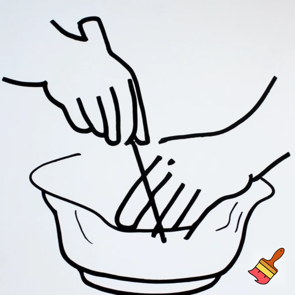 I’m trying to get a black line drawing to use with special needs students of someone stirring 