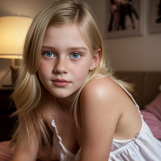 finnish teen girl sisters at night dress, very beautiful and eager, on the bedroom, short blonde hair, close up